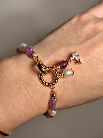 Helen Amethyst & Pearl Bracelets