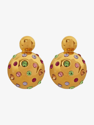 Juna Round Drop Earrings with Pearls and Rhinestones