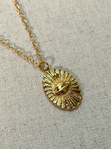 Saturn Glow Pendant Chain Necklace