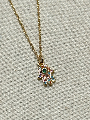 Hamsa Minimal Pendant Necklace