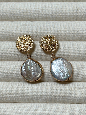 Tilda Baroque Pearl Textured Stud Earrings