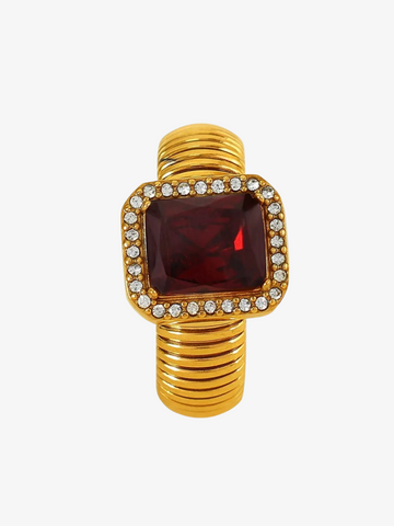 Joie Emerald-Cut Rhinestone Statement Ring