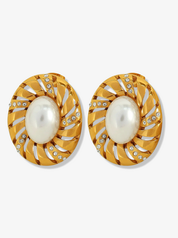 Polly Vintage Pearl Statement Earrings