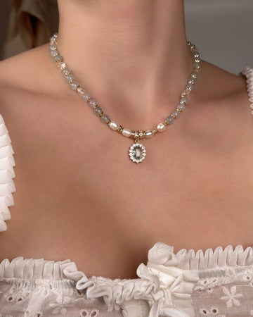 Anabel Chalcedony & Pearl Necklace