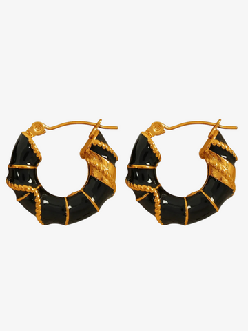Jessy Enamel Twist Hoop Earrings