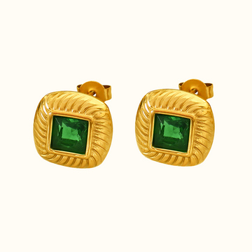 Mckinley Square Glass Stud Earrings