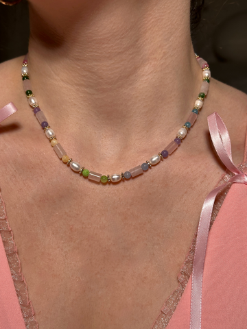 Isolde Gemstone & Pearl Choker