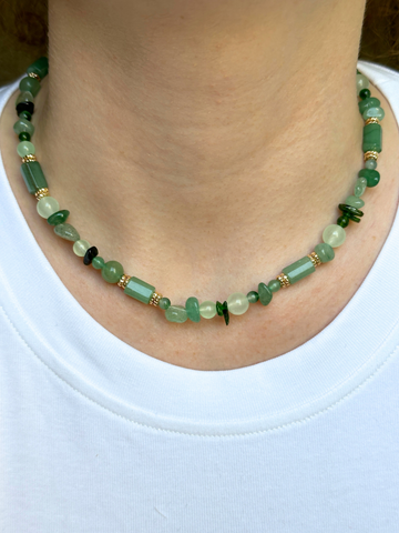 Lena Aventurine & Emerald Necklace