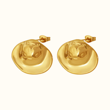 Hayslee Pleated Geometric Stud Earrings
