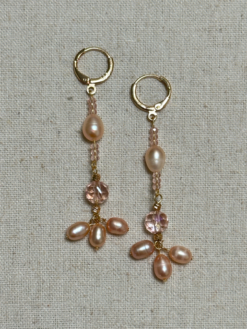 Adora Blush Pearl & Zircon Earrings