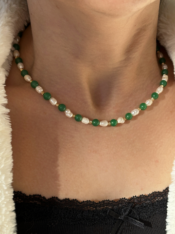 Julie Freshwater Pearl & Aventurine Necklace