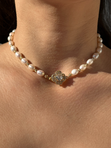 Lily Pearl Charm Necklace