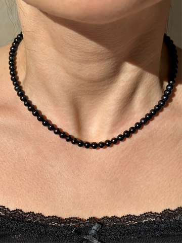 Sylvie Black Freshwater Pearl Necklace