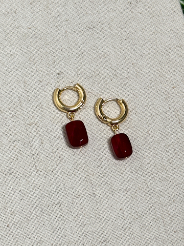 Gisela Ruby Mini Hoop Earrings