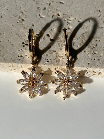 Elida Zircon Daisy Drop Earrings