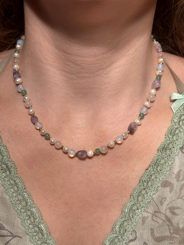 Zelena Mixed Gemstone Necklace