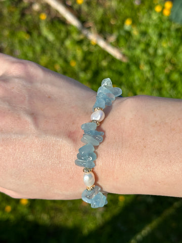 Khali Aquamarine & Pearl Bracelet