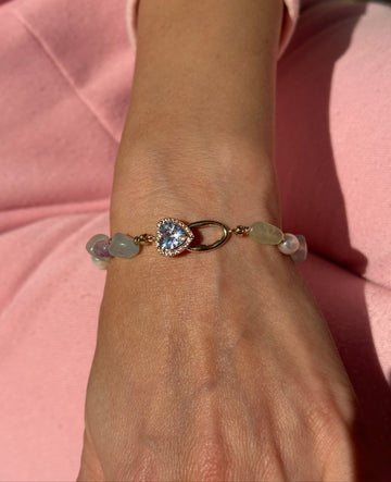 Mina Gemstone & Pearl Heart Bracelet