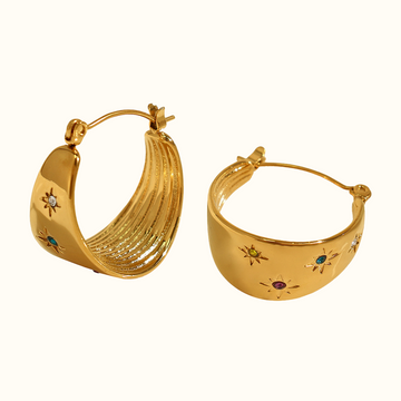Waverly Colorful Star Hoop Earrings