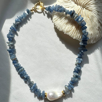 Kyanite & Baroque Pearl Choker