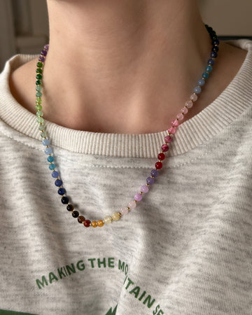 Daphney Rainbow Natural Stone Neckace