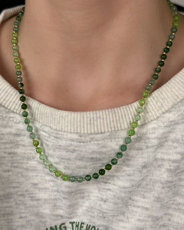 Daphney Gradient Green Natural Stone Necklace