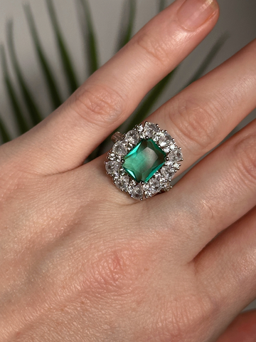 Alexa Emerald Green Statement Ring