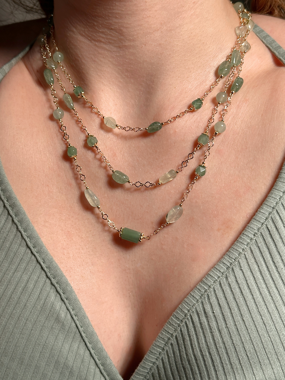 Arriana Aventurine Chain Necklace
