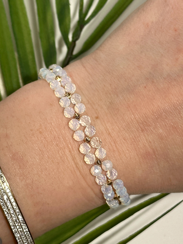 Siana Diamond Cut Opal Beaded Bracelet