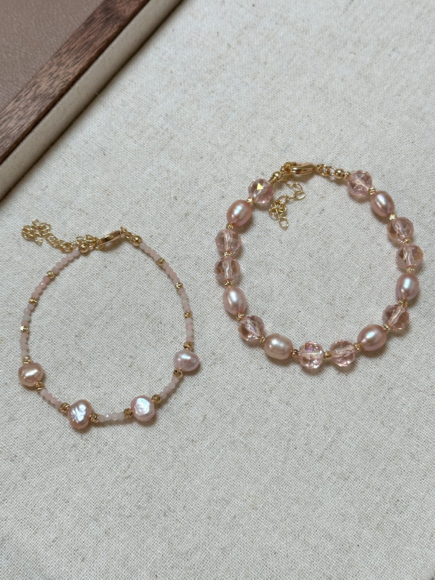 Eliora Pink Freshwater Pearl Bracelet Set