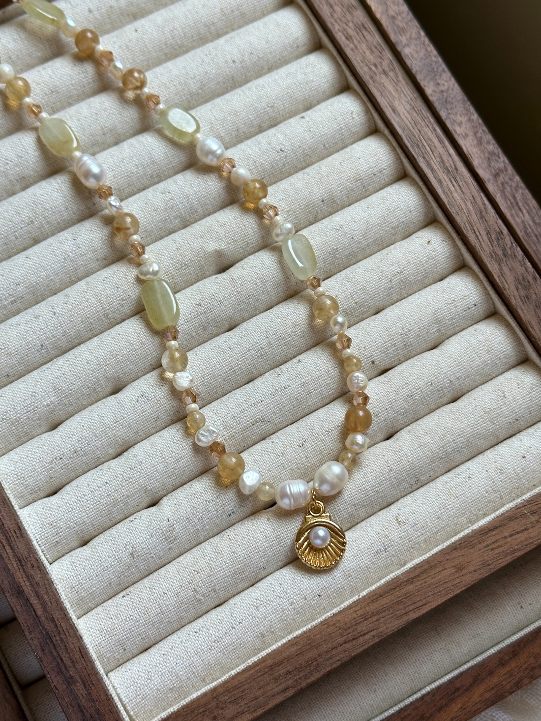 Tessa Citrine & Freshwater Pear Necklace