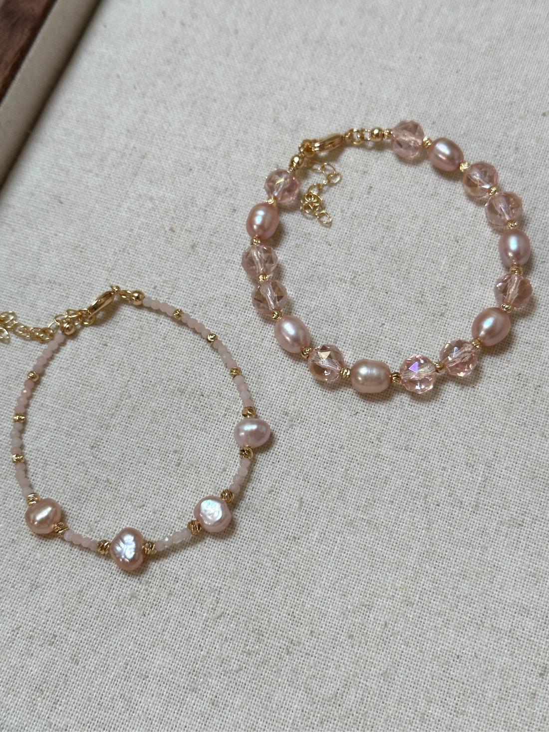 Eliora Pink Freshwater Pearl Bracelet Set
