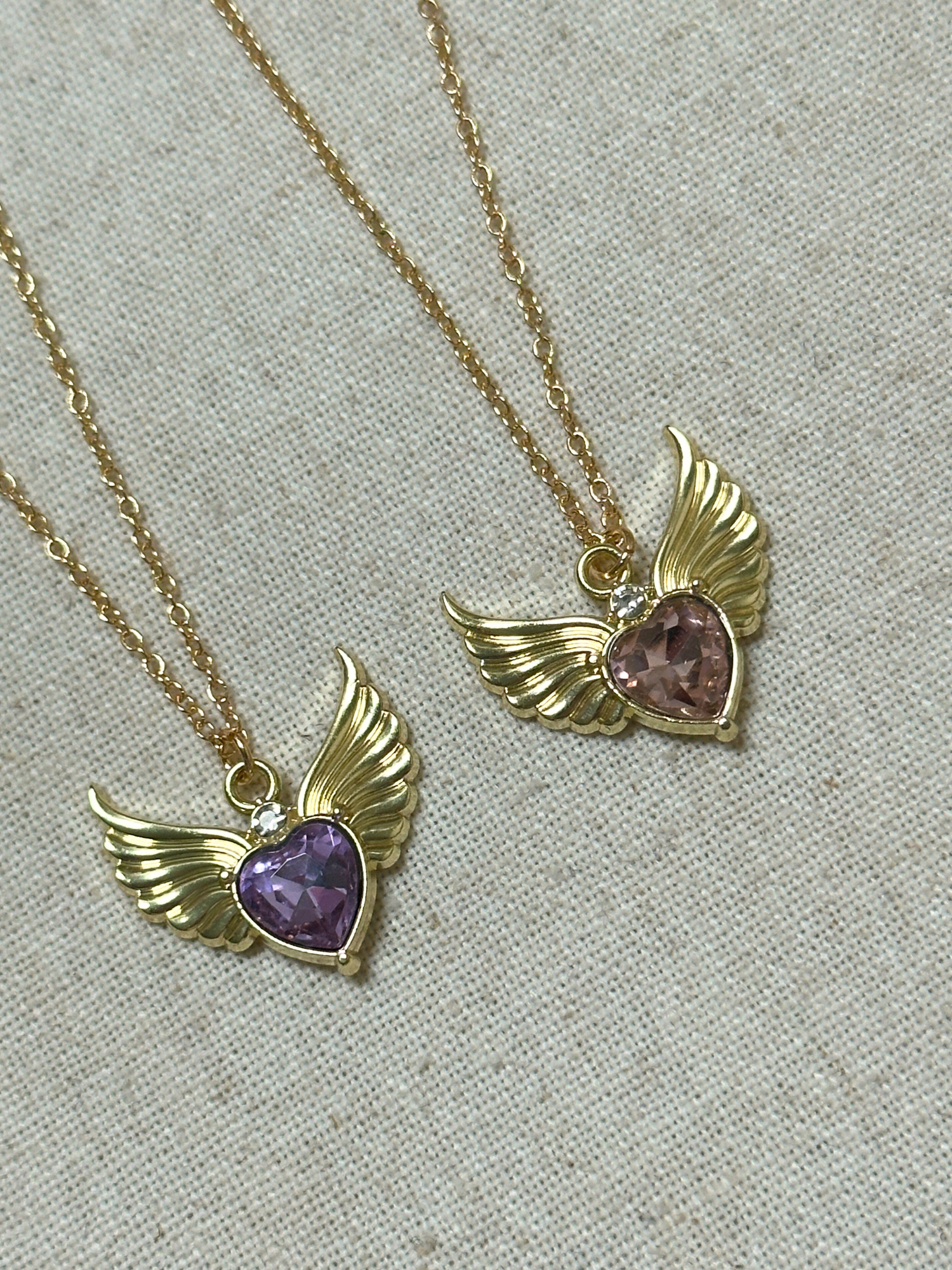 Angel Wings Crystal Pendant Necklace
