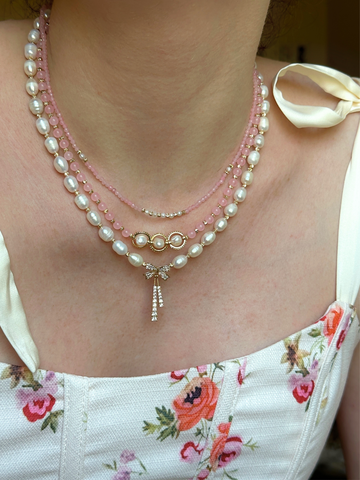 Ariela Minimal Pink Quartz Necklace