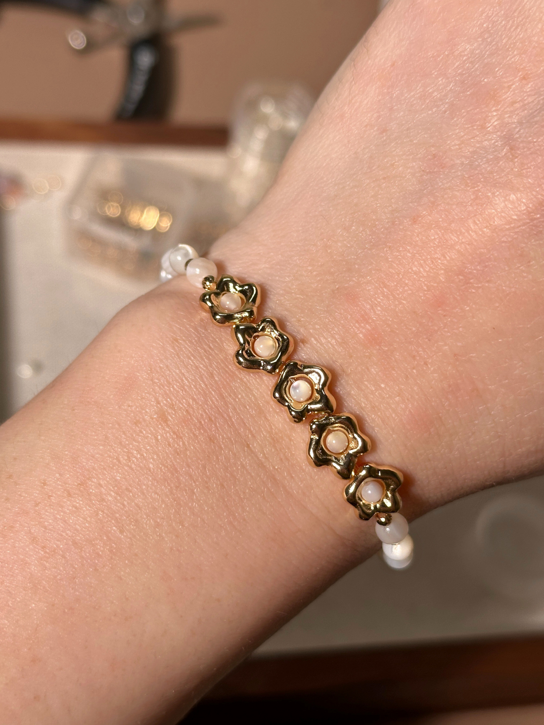 Belle Moonstone Floral Bracelet