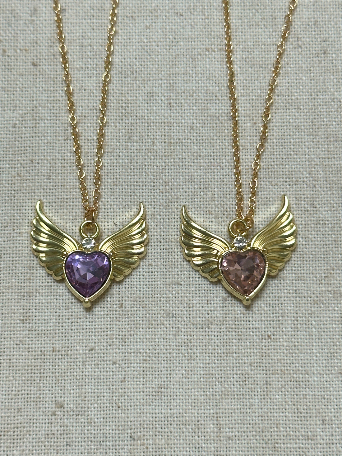 Angel Wings Crystal Pendant Necklace