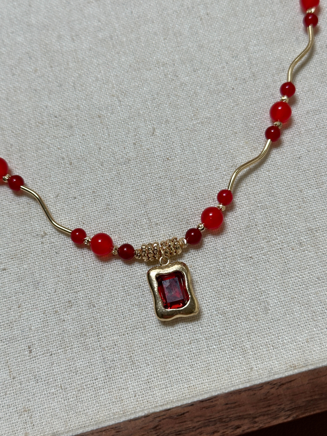 Elissa Zircon Pendant Ruby Necklace