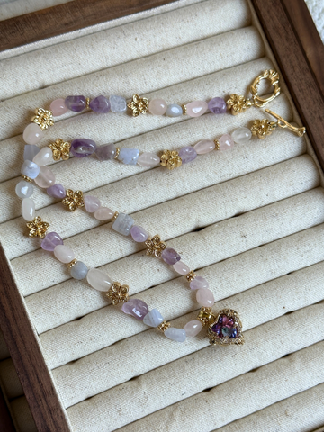 Serena Amethyst & Pink Quartz Necklace