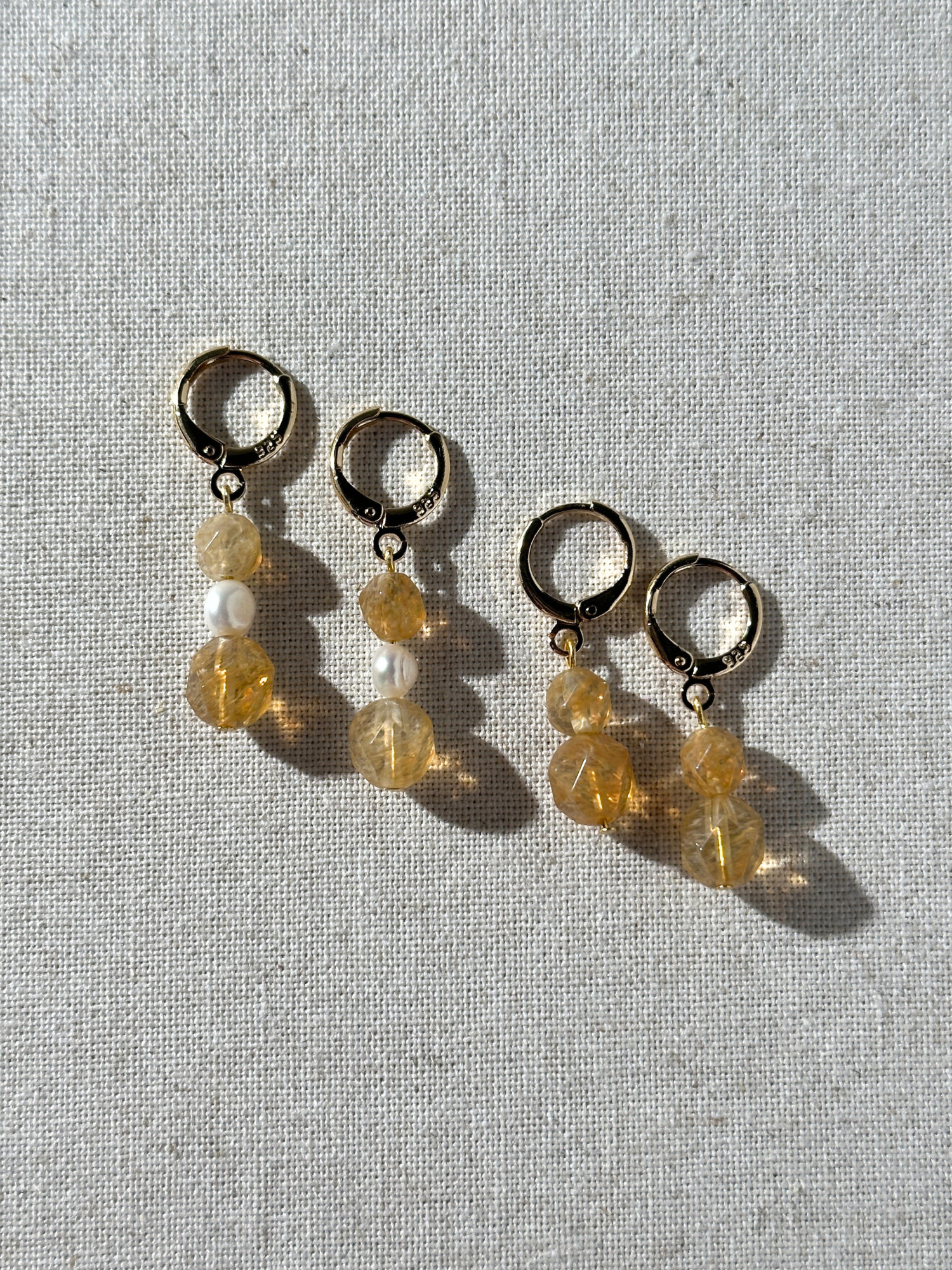 Gia Citrine Minimal Hoop Earrings