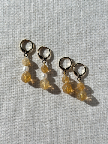 Gia Citrine Minimal Hoop Earrings