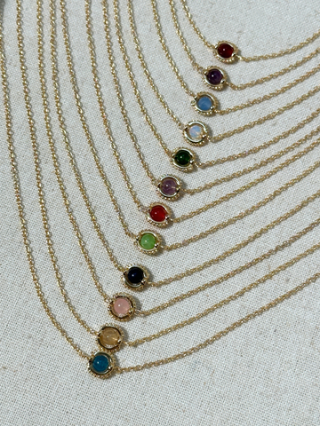 Minimal Birthstone Chain Necklace