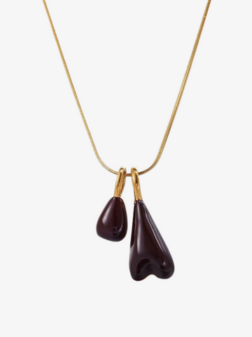 Colby Garnet Drop Charm Necklace