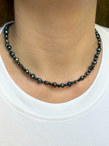 Malia Black Freshwater Pearl Chocker