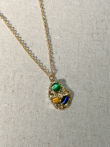 Iris Gemstone Pendant Necklace