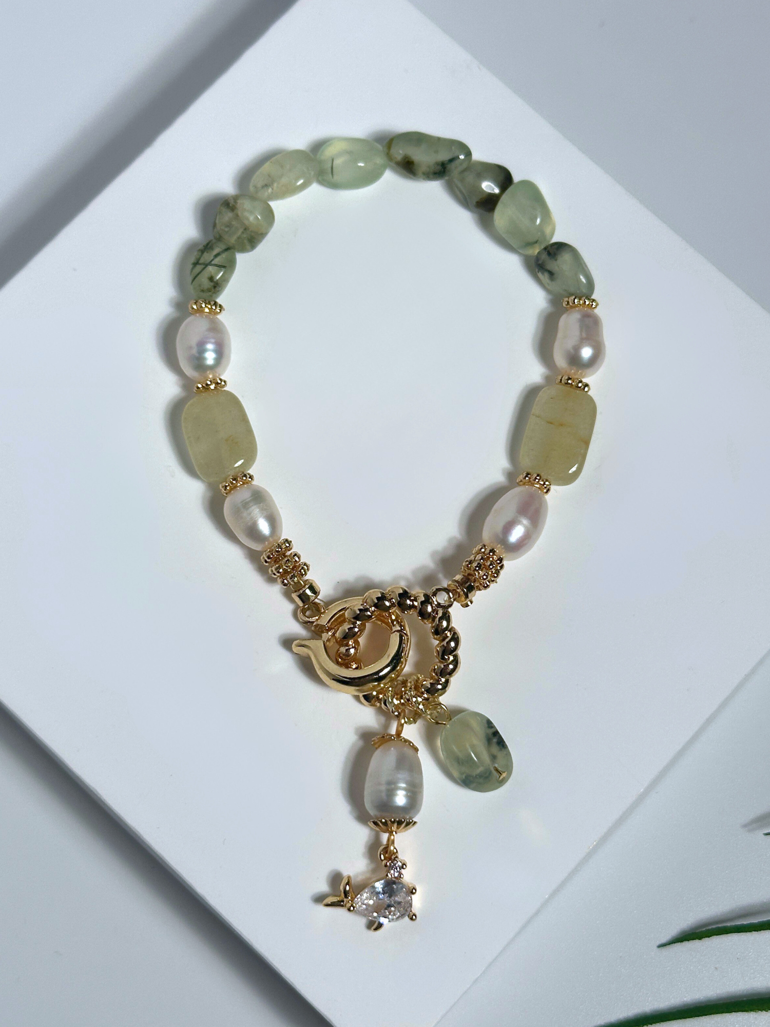 Helen Peridot & Pearl Charm Bracelets