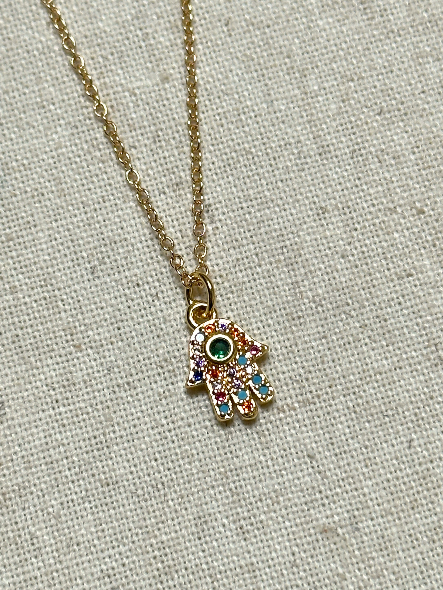 Hamsa Minimal Pendant Necklace