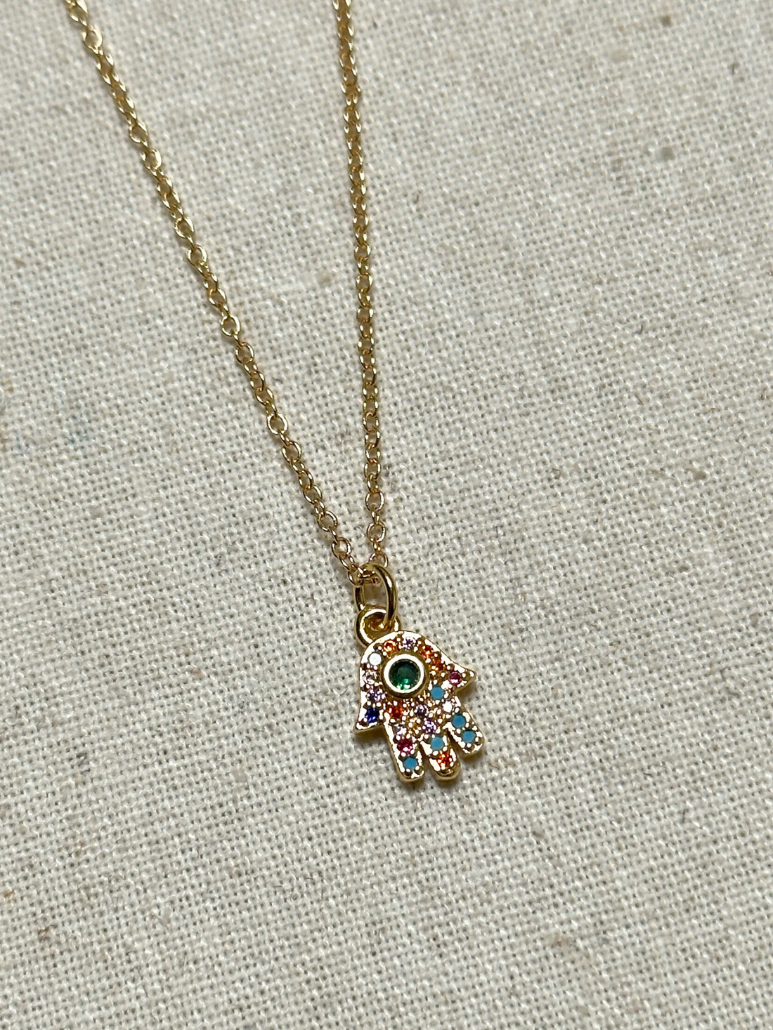 Hamsa Minimal Pendant Necklace
