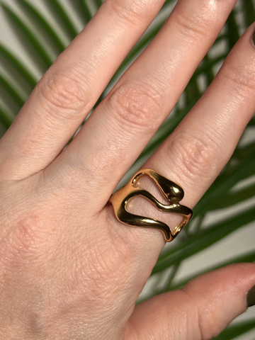 Evy 18K Gold Plated Sculptural Rings