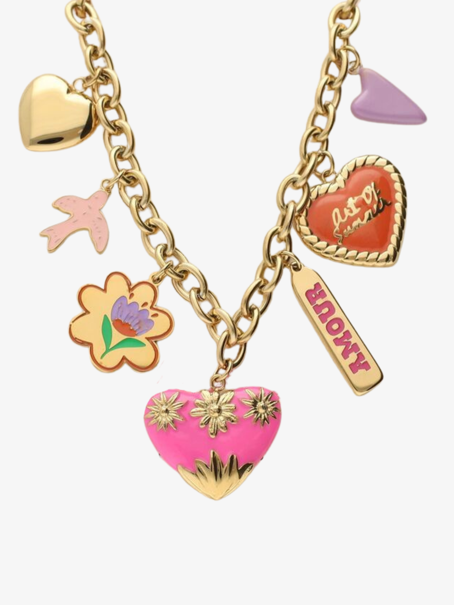 Lilia Amour Enamel Charm Necklace