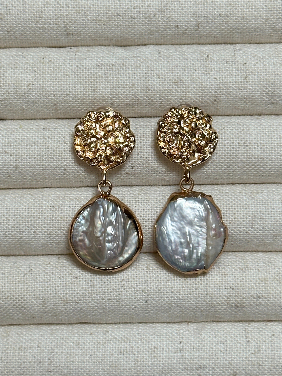 Tilda Baroque Pearl Textured Stud Earrings
